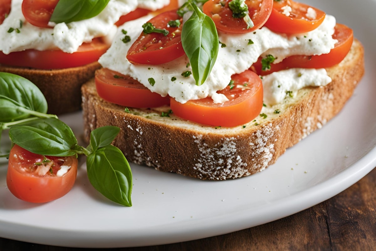 Tartines de ricotta et tomates